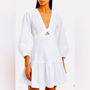 Derek Lam 10 Crosby Talia White Fit And Flare Cutout Dress Size 6